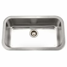Medallion 31-1/2" Single Basin Undermount 18-Gauge Stainless Steel Kitchen Sink with Sound Dampening Technology - Basket Strainer Included