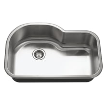 Medallion Designer 31-1/2" Undermount Single Basin Stainless Steel Kitchen Sink with Basket Strainer