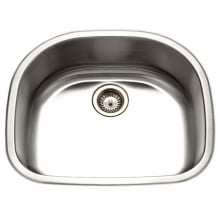 Medallion 23-3/4" Single Basin Undermount 18-Gauge Stainless Steel Kitchen Sink with Sound Dampening Technology - Basket Strainer Included