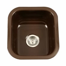 Porcela 15-3/5" Single Basin Undermount Porcelain Enameled Bar Sink with Sound Dampening Technology