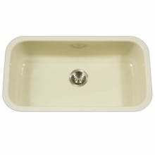 Porcela 30-9/10" Single Basin Undermount Porcelain Enameled Kitchen Sink with Sound Dampening Technology