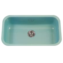 Porcela 30-7/8" Undermount Single Basin Porcelain, Stainless Steel Kitchen Sink