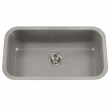 Porcela 30-9/10" Single Basin Undermount Porcelain Enameled Kitchen Sink with Sound Dampening Technology