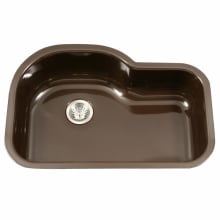 Porcela 31-1/4" Single Basin Undermount Porcelain Enameled Kitchen Sink with Sound Dampening Technology