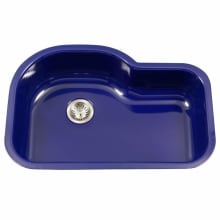 Porcela 31-1/4" Single Basin Undermount Porcelain Enameled Kitchen Sink with Sound Dampening Technology