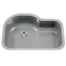 Porcela 31-1/4" Undermount Single Basin Porcelain, Stainless Steel Kitchen Sink