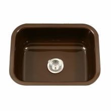 Porcela 22-3/4" Single Basin Undermount Porcelain Enameled Kitchen Sink with Sound Dampening Technology