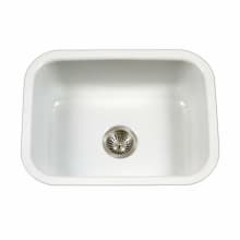 Porcela 22-3/4" Single Basin Undermount Porcelain Enameled Kitchen Sink with Sound Dampening Technology