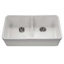 Platus 32-3/16" Undermount Double Basin Fireclay Kitchen Sink