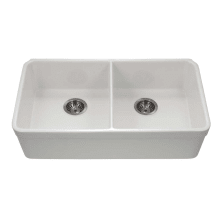 Platus 32-3/16" Undermount Double Basin Fireclay Kitchen Sink