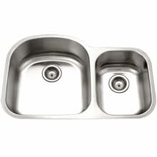 Eston 32-1/4" Double Basin Undermount 18-Gauge Stainless Steel Kitchen Sink with 60/40 Split and Sound Dampening Technology