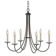 Simple Lines 6 Light 26" Wide Taper Candle Style Chandelier