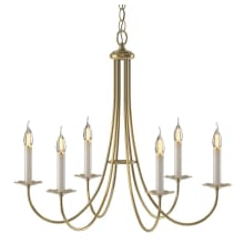 Simple Lines 6 Light 26" Wide Taper Candle Style Chandelier