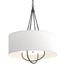 Loop 4 Light 28" Wide Pendant - Natural Iron Finish with Natural Iron Accents and Natural Anna Shade