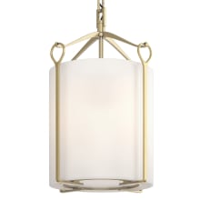 Bow 10" Wide Semi-Flush Ceiling Fixture - Modern Brass Finish with Opal Glass Shade