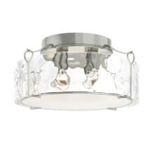 Bow 4 Light 20" Wide Semi-Flush Drum Ceiling Fixture - Sterling Finish with Clear, Water Glass Shade