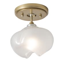 Ume 6" Wide Semi-Flush Ceiling Fixture - Modern Brass Finish with Modern Brass Accents and Frosted Glass Shade