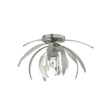 Dahlia 21" Wide Semi-Flush Globe Ceiling Fixture - Sterling Finish with Clear, Water Glass Shade