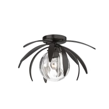 Dahlia 21" Wide Semi-Flush Globe Ceiling Fixture - Oil Rubbed Bronze Finish with Clear, Water Glass Shade