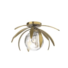Dahlia 21" Wide Semi-Flush Globe Ceiling Fixture - Modern Brass Finish with Clear, Water Glass Shade