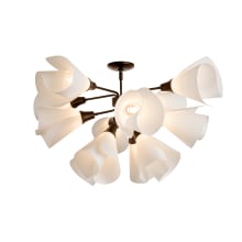 Mobius 12 Light 38" Wide Semi-Flush Ceiling Fixture - Bronze Finish with White Acrylic Shades