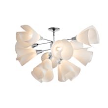 Mobius 12 Light 38" Wide Semi-Flush Ceiling Fixture - Vintage Platinum Finish with White Acrylic Shades