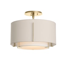 Exos 16" Wide Semi-Flush Drum Ceiling Fixture with Customizable Fabric Shade