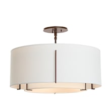 Exos 3 Light 23" Wide Semi-Flush Drum Ceiling Fixture with Customizable Fabric Shade