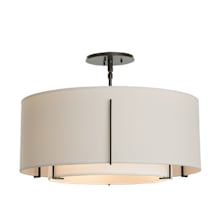 Exos 3 Light 23" Wide Semi-Flush Drum Ceiling Fixture with Customizable Fabric Shade