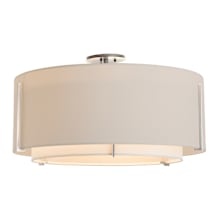 Exos 3 Light 29" Wide Semi-Flush Drum Ceiling Fixture with Customizable Fabric Shade