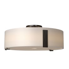 Impressions 3 Light 18" Wide Semi-Flush Drum Ceiling Fixture - Oil Rubbed Bronze Finish with Opal Glass Shade