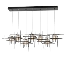 Tura 7 Light 54" Wide Abstract Linear Pendant - Dark Smoke Finish with Includes Clear Glass Shades - Standard Height