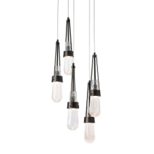Link 5 Light 13" Wide Multi Light Pendant with Shades