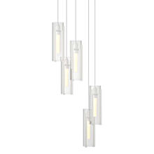 Exos Glass 5 Light 14" Wide Suspension Multi Light Pendant