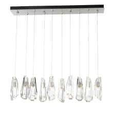 Luma 10 Light 45" Wide Crystal Linear Pendant - Sterling Finish with Clear Crystal Shades - Standard Height