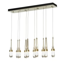 Link 10 Light 45" Wide Linear Pendant - Modern Brass Finish with Clear Glass Shades - Standard Height