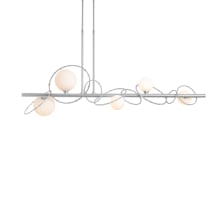 Olympus 5 Light 49" Wide Abstract Chandelier - Vintage Platinum Finish with Frosted Glass Shades - Long Height