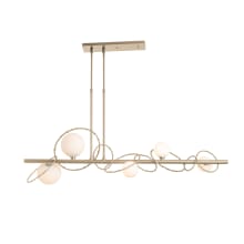 Olympus 5 Light 49" Wide Abstract Chandelier - Soft Gold Finish with Frosted Glass Shades - Standard Height