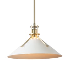 Henry 14" Wide Pendant - Modern Brass Finish with White Metal Shade