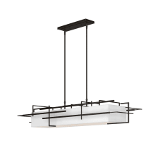 Etch 4 Light 54" Wide Linear Chandelier - Oil Rubbed Bronze Finish with Natural Anna Shade - Standard Height