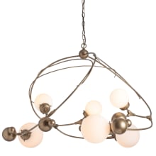 Sprig 6 Light 49" Wide Abstract Chandelier - Soft Gold Finish with Opal Glass Shades