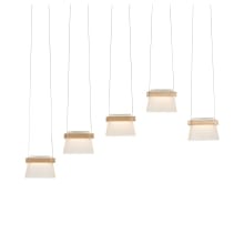 Cowbell 40" Wide LED Wood Linear Pendant