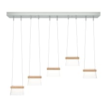 Cowbell 40" Wide LED Wood Linear Pendant