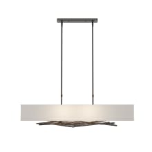 Brindille 4 Light 42" Wide Linear Chandelier - Oil Rubbed Bronze Finish with Natural Anna Shade - Standard Height