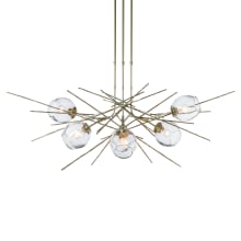 Griffin 6 Light 63" Wide Abstract Sputnik Chandelier - Modern Brass Finish with Clear Glass Shades - Standard Height