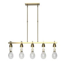 New Traditional 5 Light 41" Wide Linear Chandelier