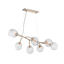 Vine 7 Light 49" Wide Linear Chandelier - Soft Gold Finish with Clear Glass Shades