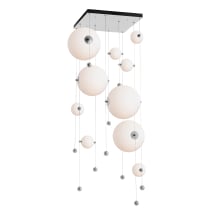 Abacus 10 Light 36" Wide LED Abstract Multi Light Pendant - Vintage Platinum Finish with Opal Glass Shades