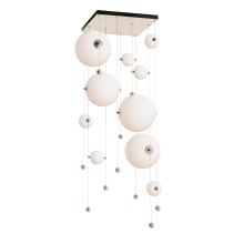 Abacus 10 Light 36" Wide LED Abstract Multi Light Pendant - Soft Gold Finish with Opal Glass Shades
