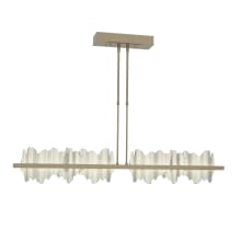 Hildene 52" Wide LED Abstract Linear Chandelier - Soft Gold Finish with Sterling Accents - Standard Height